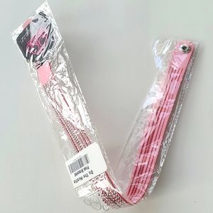 Boutique Paparazzi Faux Leather Braided Wrap Bracelet w Snap Pink and Silver